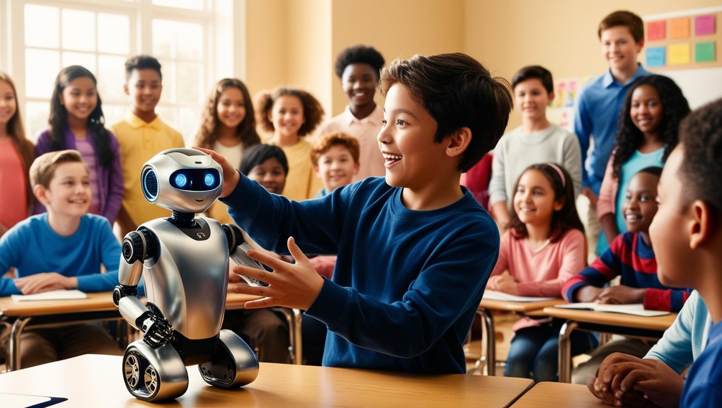 Student Showcasing Robot
